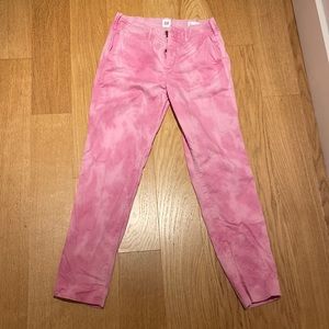 GAP straight khaki pink tie dye pant